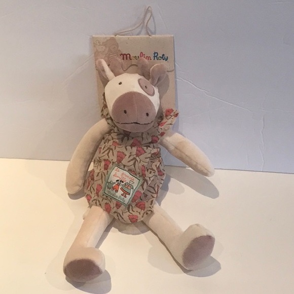 Moulin Roty Toys Moulin Roty Little Charlotte Cow Plush Baby Tan